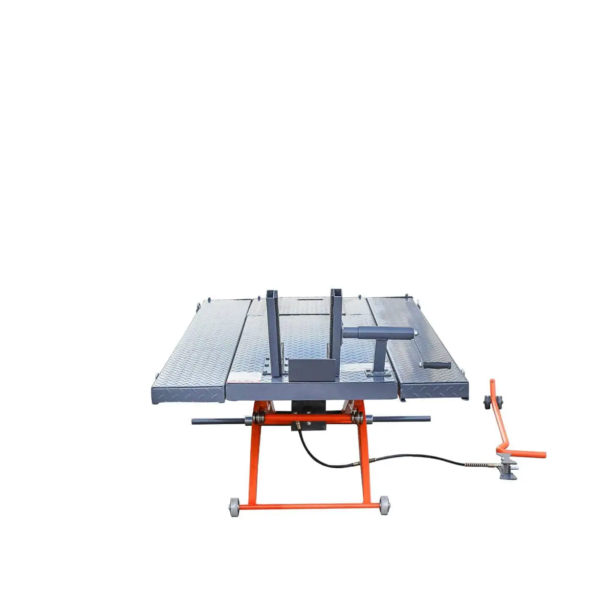 1000 lb Portable Motorcycle/ATV Scissor Lift, 44" Work Platform, 10" Side Panel Extensions, 79" Platform Length, Front Vise Kit, TMG-1000PML - Image 3