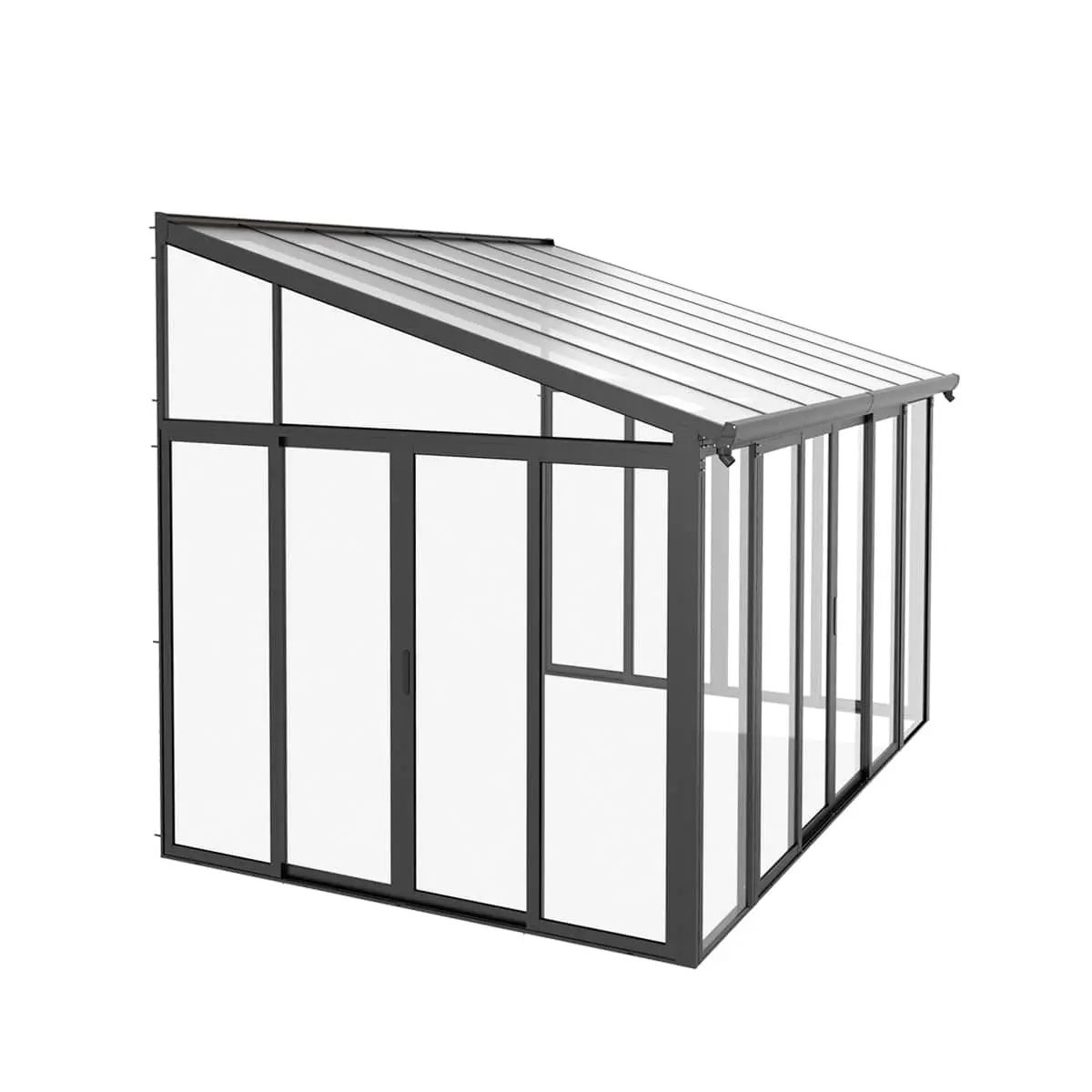 10' x 14' Wall Mounted Sunroom, Lean-To Patio Cover Solarium with Crystal Clear Walls TMG-LPC14 - Image 4