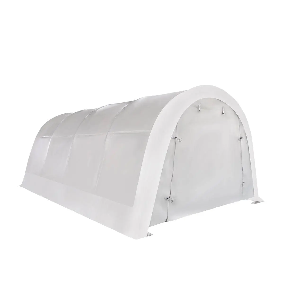 12' x 20' Car Shelter w/Rounded Roof & Heavy-Duty 11 OZ PE Fabric Cover, Galvanized Steel Frame, Fabric front roll-up door, TMG-ST1220R - Image 7