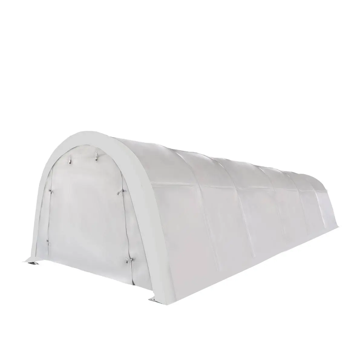 12' x 30' Car Shelter w/Rounded Roof & Heavy-Duty 11 OZ PE Fabric Cover, Galvanized Steel Frame, Fabric front roll-up door, TMG-ST1230R - Image 6
