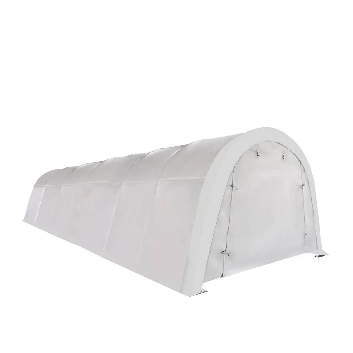 12' x 30' Car Shelter w/Rounded Roof & Heavy-Duty 11 OZ PE Fabric Cover, Galvanized Steel Frame, Fabric front roll-up door, TMG-ST1230R - Image 7