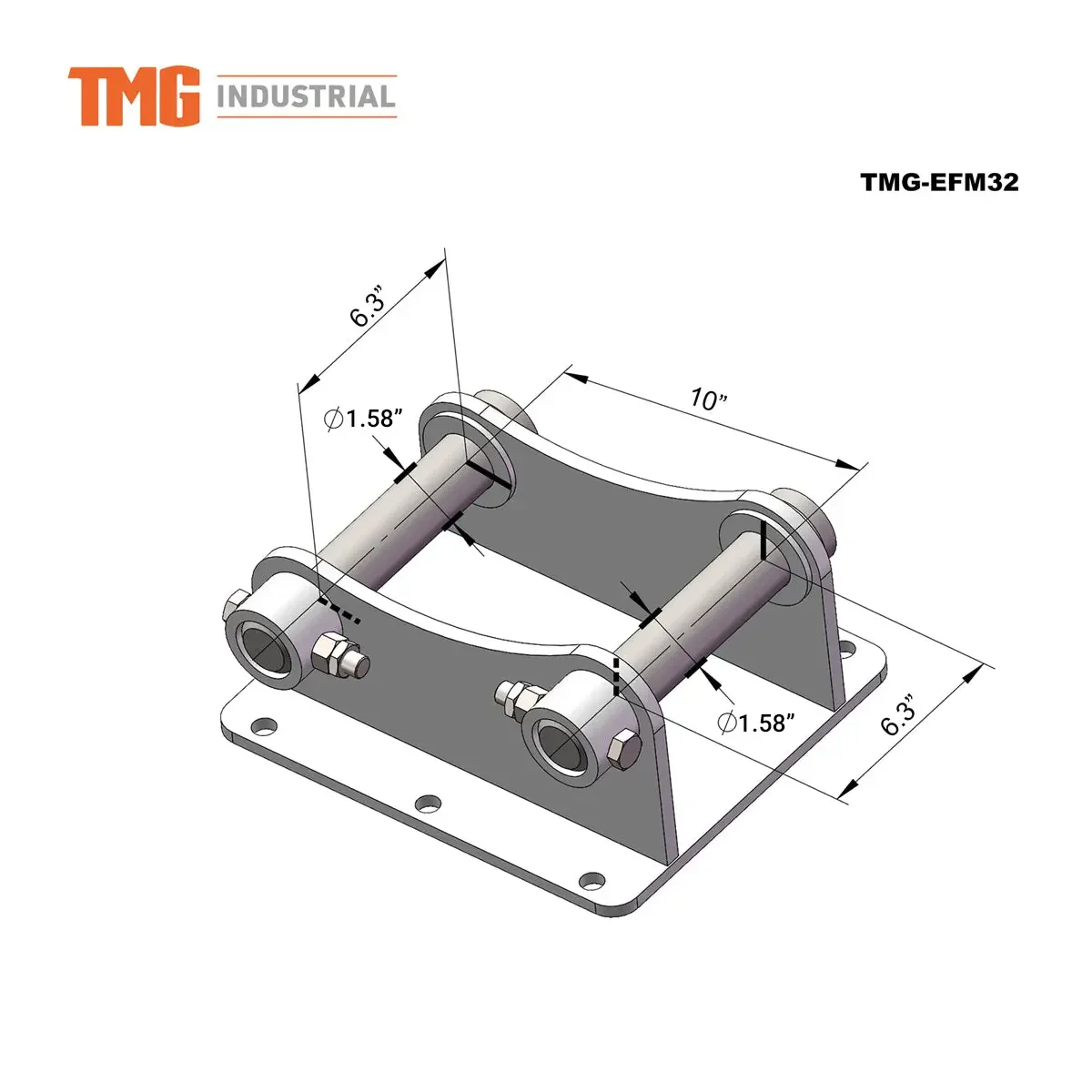 32" Flail Mower Brush Cutter for Mini to Midsize Excavators and Backhoes TMG-EFM32 - Image 3