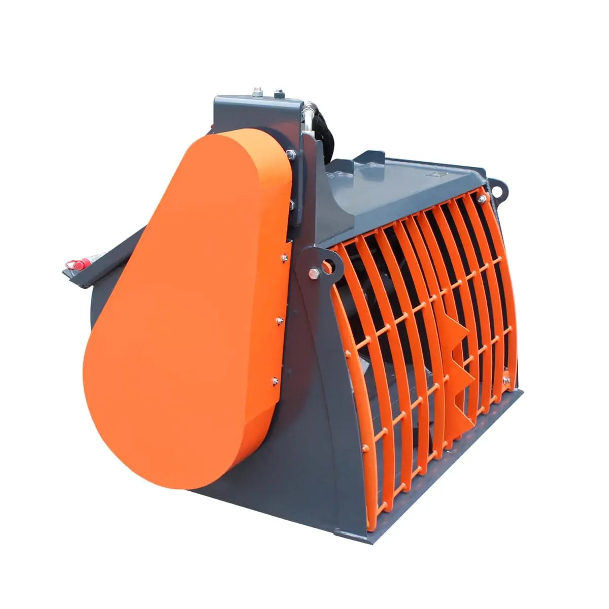Industrial 60" Skid Steer Concrete Mixer Attachment, Side Chute Dispenser & Bag Splitter, Universal Mount, 16 Cu-Ft Capacity, TMG-SCM61 - Image 3