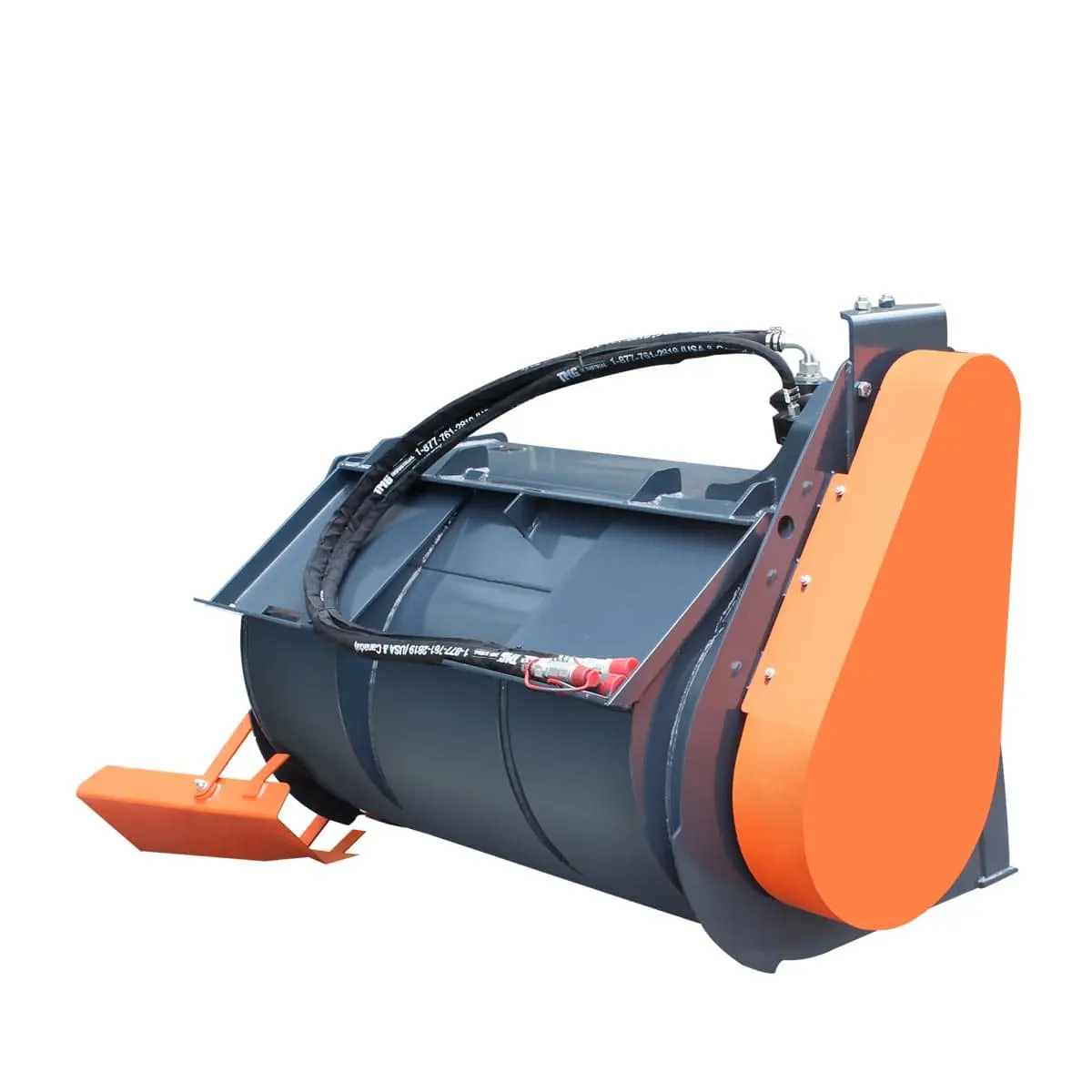 Industrial 60" Skid Steer Concrete Mixer Attachment, Side Chute Dispenser & Bag Splitter, Universal Mount, 16 Cu-Ft Capacity, TMG-SCM61 - Image 5