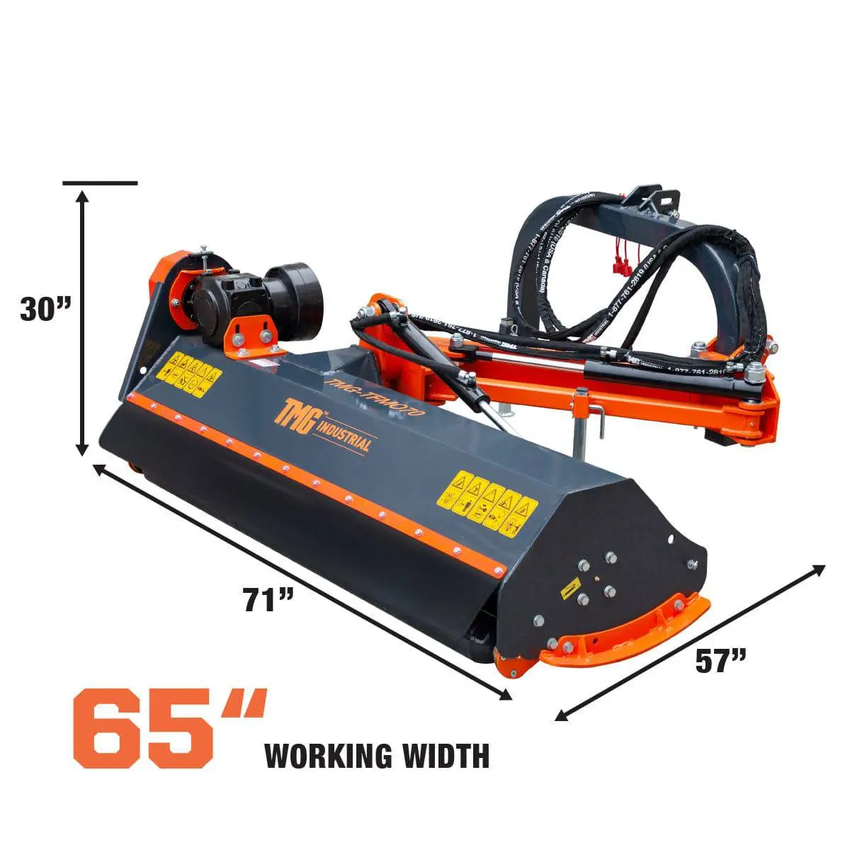65" Ditch Bank Flail Mower, Offset Verge & Slope Cutter for Tractors 30-60 HP TMG-TFMO70 - Image 9