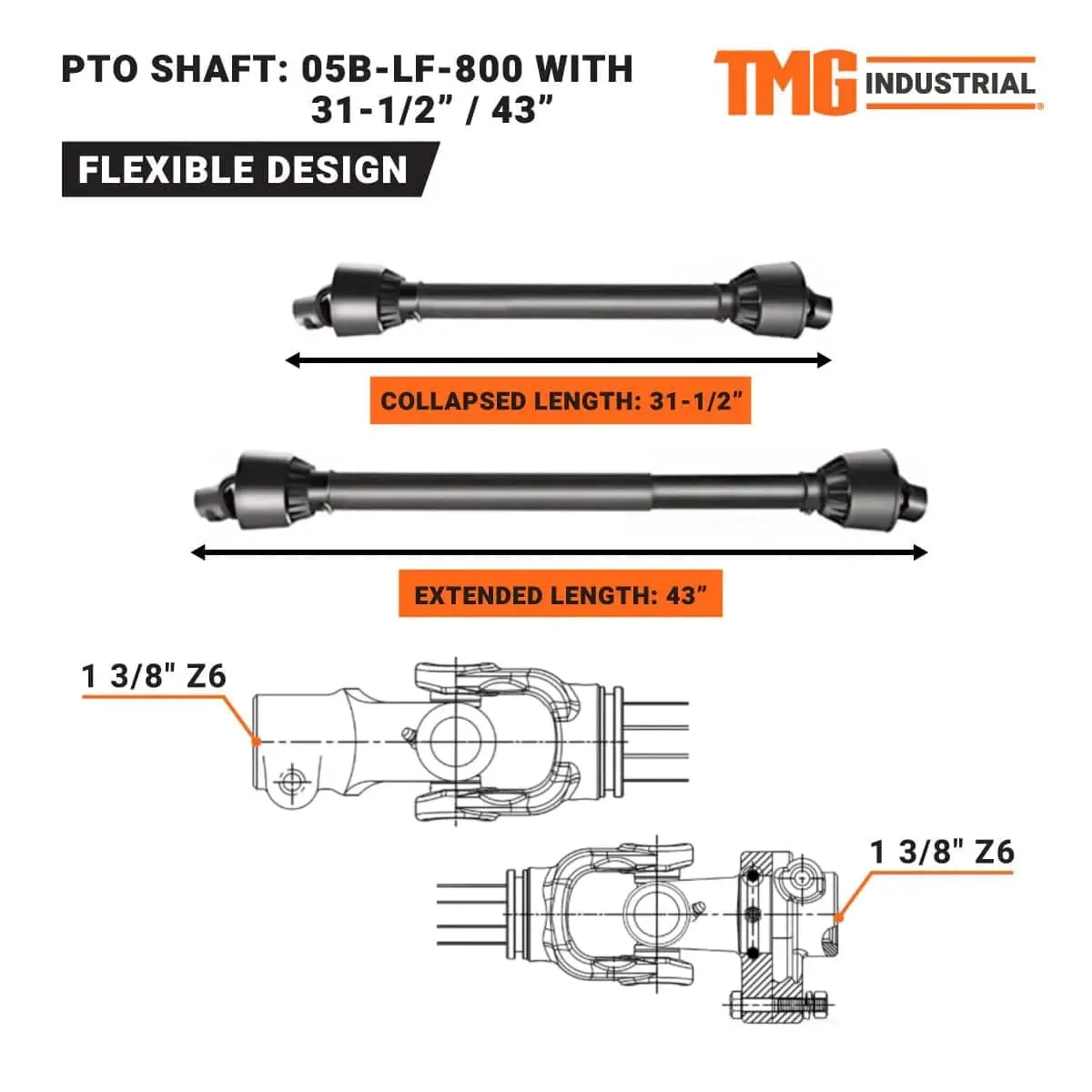 70" 3-Point Hitch Rotary Tiller, 35-55 HP Tractor, 6" Tilling Depth, PTO Shaft Included, Category 1 & 2 Hookup, TMG-RT175 - Image 4