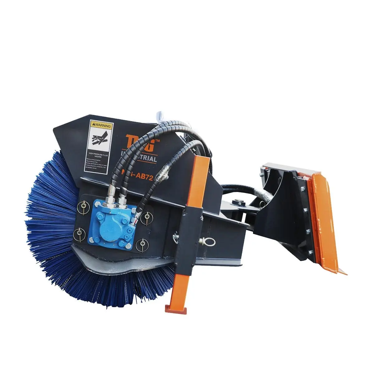 72" Skid Steer Rotary Angle Snow Broom – Standard Flow, 27" Brush, Bi-Directional, TMG-AB72 - Image 5