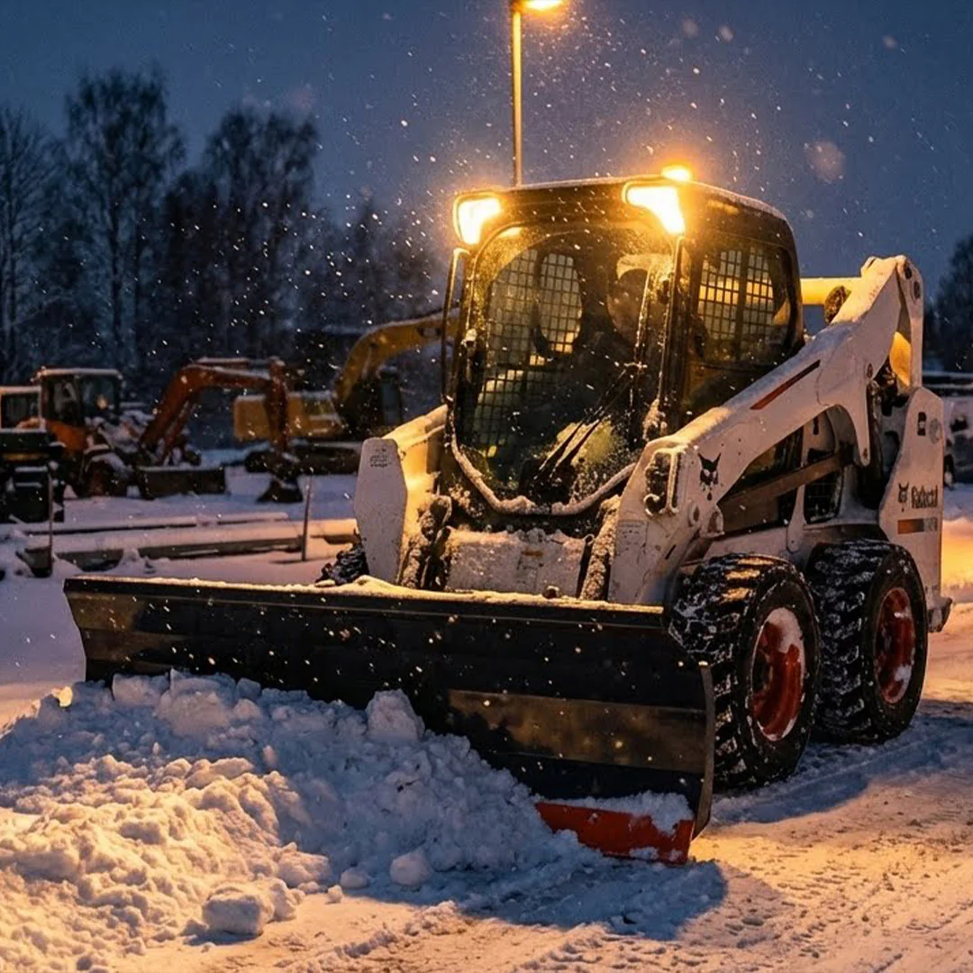 94" Skid Steer Dozer Blade/Snow Plow Pusher, 30° Left & Right, Bolt-On Cutting Edge, Adjustable Skid Shoes, Universal Quick Mount, TMG-DB94 - Image 3