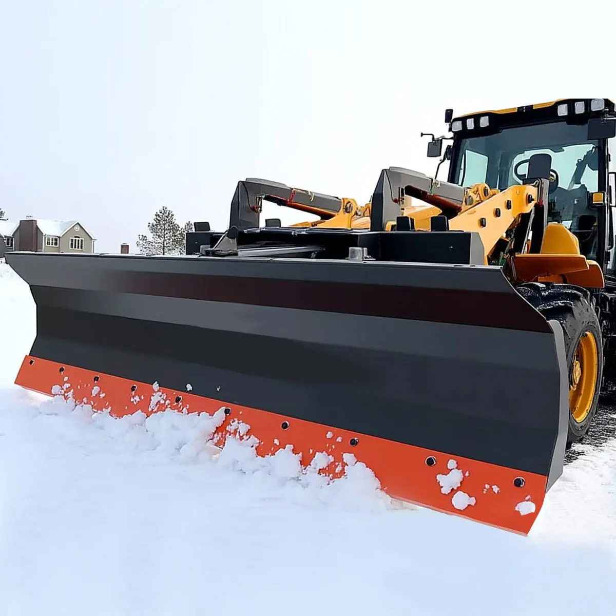 94" Skid Steer Dozer Blade/Snow Plow Pusher, 30° Left & Right, Bolt-On Cutting Edge, Adjustable Skid Shoes, Universal Quick Mount, TMG-DB94 - Image 4