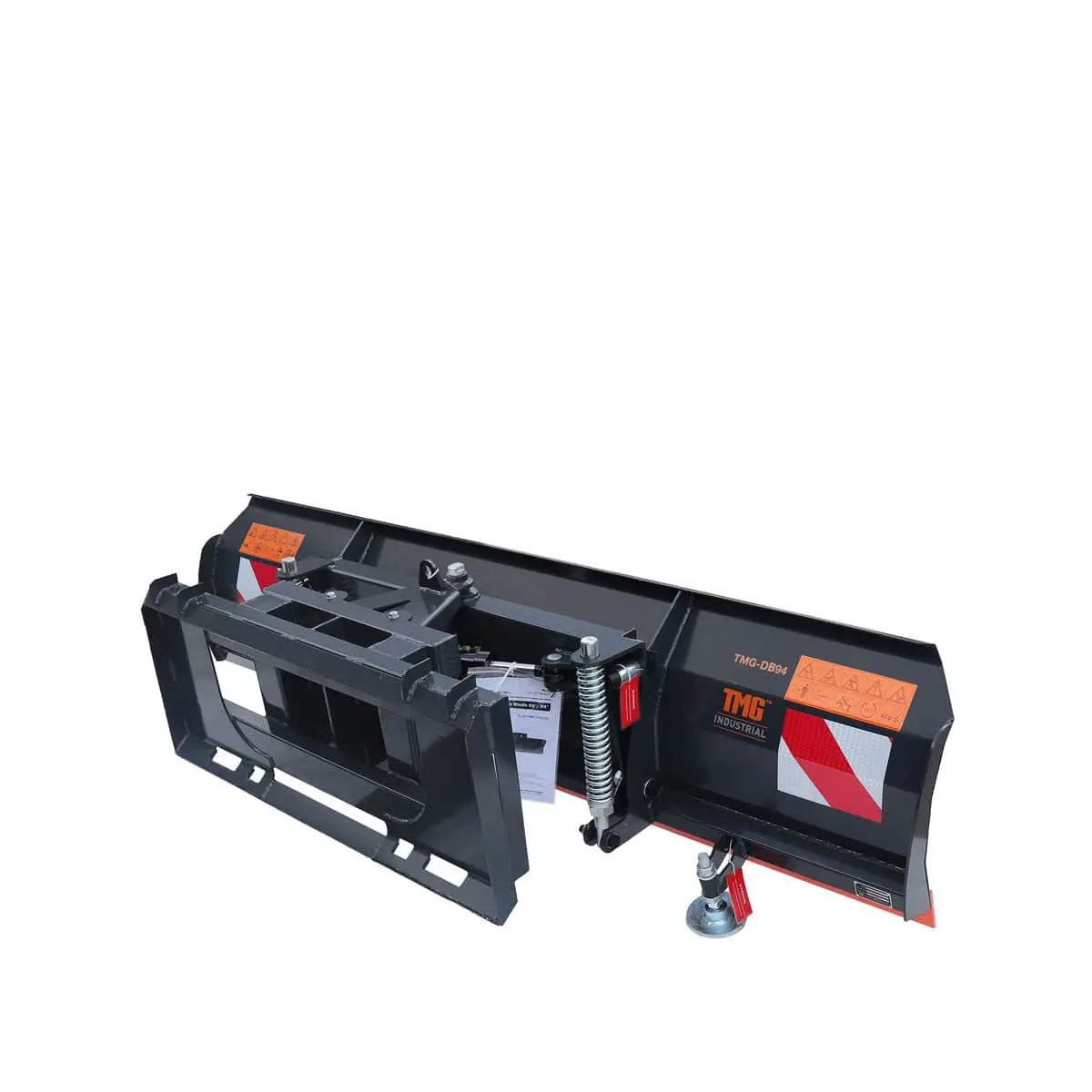 94" Skid Steer Dozer Blade/Snow Plow Pusher, 30° Left & Right, Bolt-On Cutting Edge, Adjustable Skid Shoes, Universal Quick Mount, TMG-DB94 - Image 6
