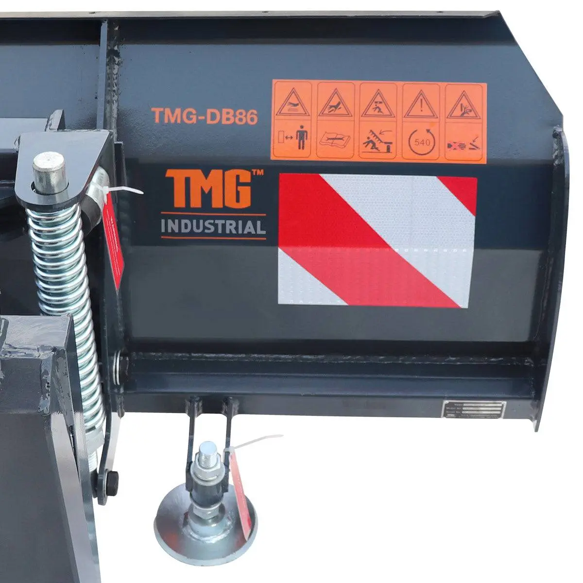 94" Skid Steer Dozer Blade/Snow Plow Pusher, 30° Left & Right, Bolt-On Cutting Edge, Adjustable Skid Shoes, Universal Quick Mount, TMG-DB94 - Image 9
