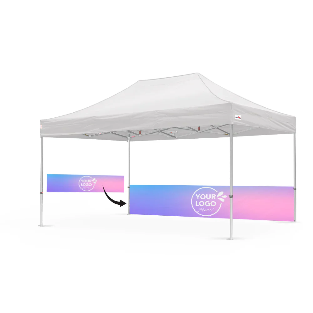 15' Custom Printed Pop-up Tent Canopy Half Wall - Image 6