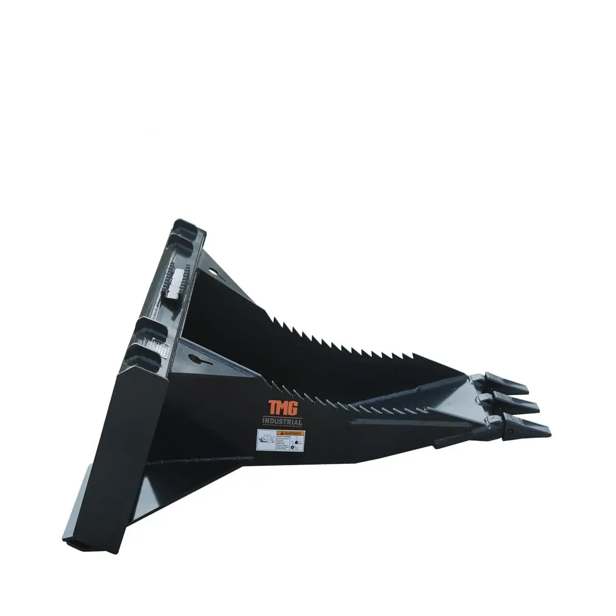 50" Skid Steer Stump Bucket Wrecker w/Universal Quick Attach Mount, Bolt-On Cutting Teeth, Curved Bottom, Reverse Curled Ripper Teeth, TMG-SB50 - Image 4
