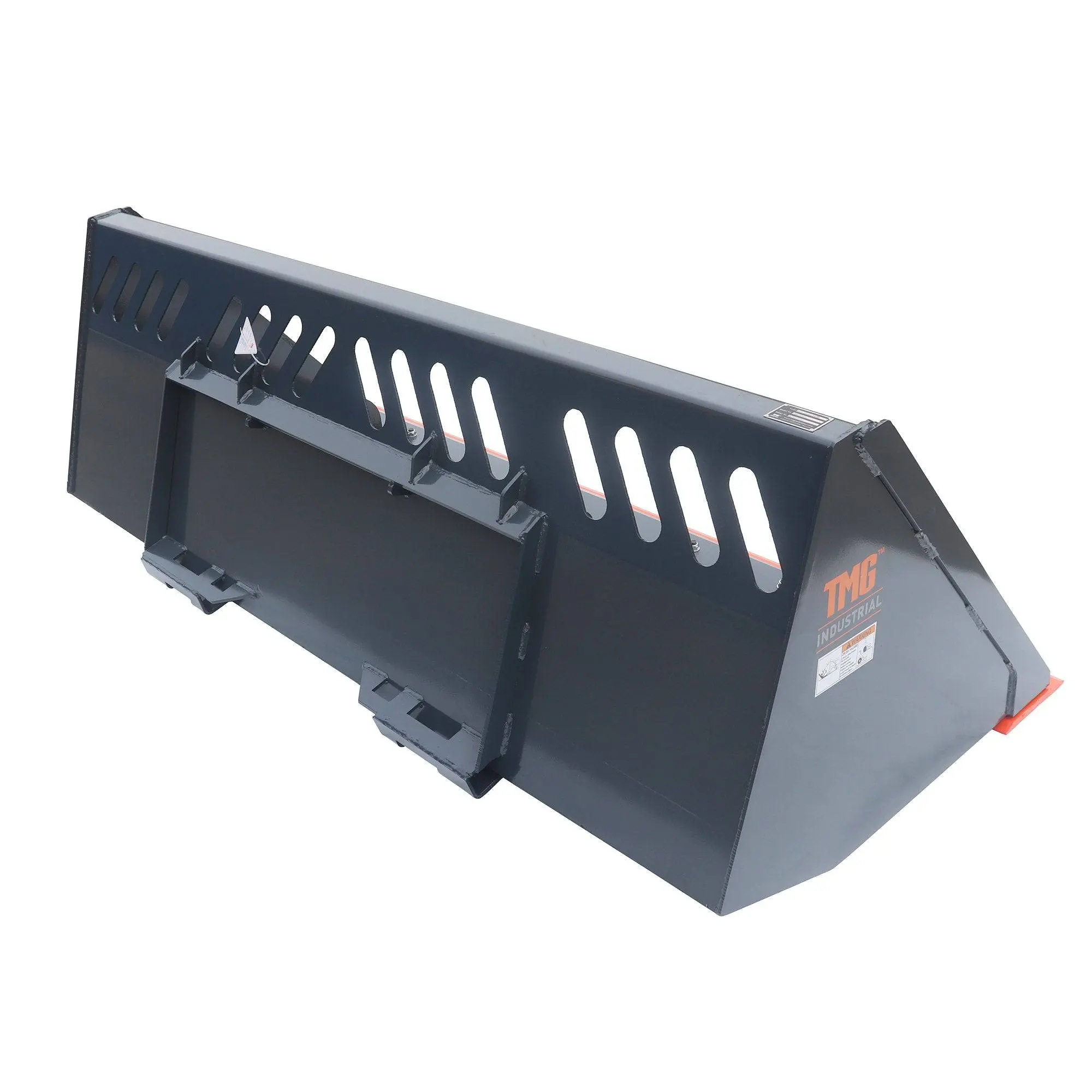 Heavy-Duty 84" Skid Steer Snow/Mulch Bucket, Bolt-On Cut Edge, 1500-lb Weight Capacity, Universal Quick Mount, TMG-SN84 - Image 8