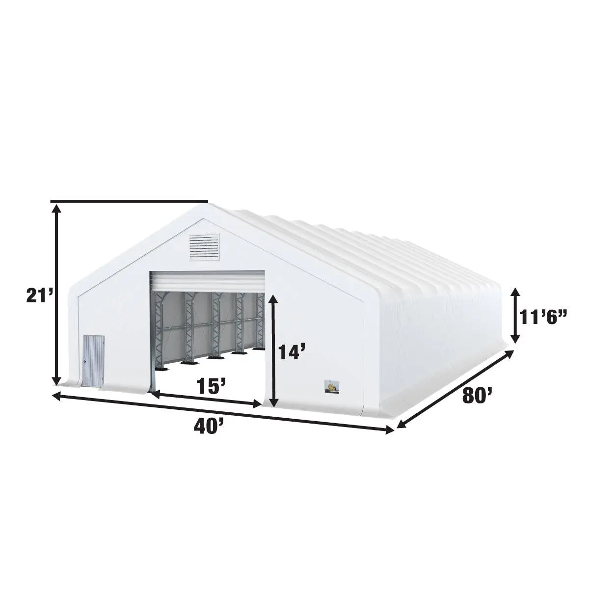 TMG Heavy Series™ 40' x 80' Dual Truss Storage Shelter with Heavy Duty 21 oz PVC Cover & Drive Through Doors, TMG-DT4081-PRO (Discontinued – No Longer Available) - Image 3