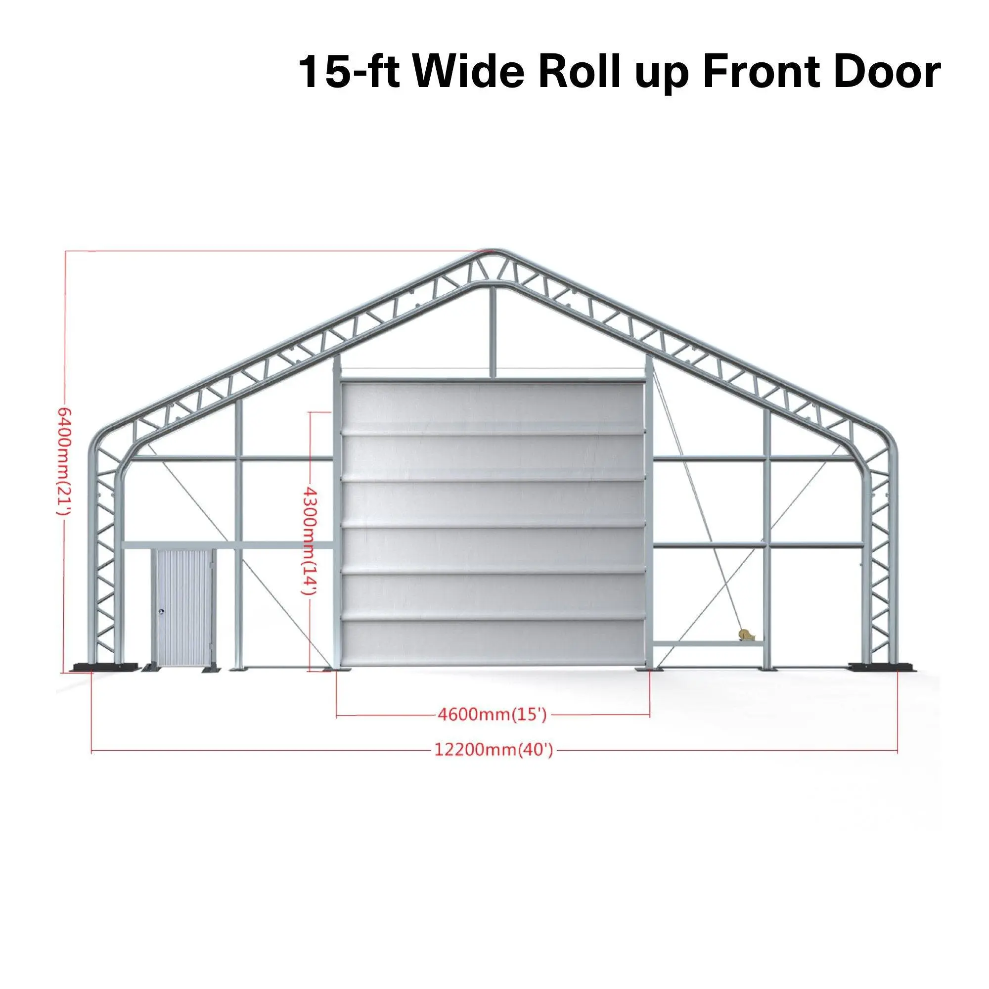TMG Heavy Series™ 40' x 80' Dual Truss Storage Shelter with Heavy Duty 21 oz PVC Cover & Drive Through Doors, TMG-DT4081-PRO (Discontinued – No Longer Available) - Image 7