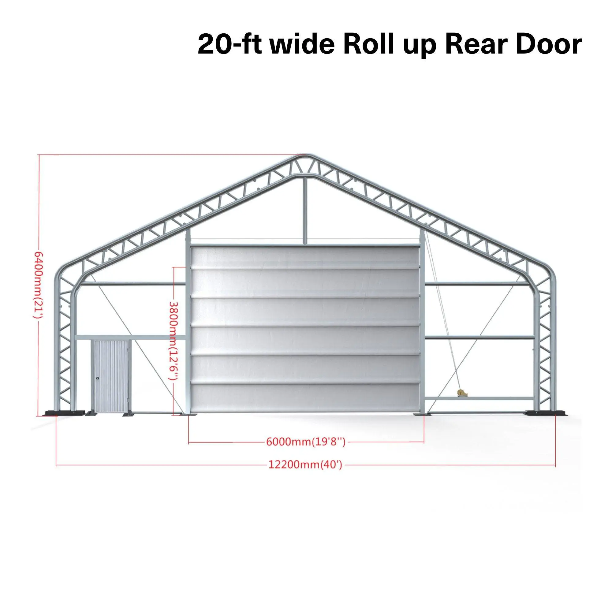 TMG Heavy Series™ 40' x 80' Dual Truss Storage Shelter with Heavy Duty 21 oz PVC Cover & Drive Through Doors, TMG-DT4081-PRO (Discontinued – No Longer Available) - Image 8