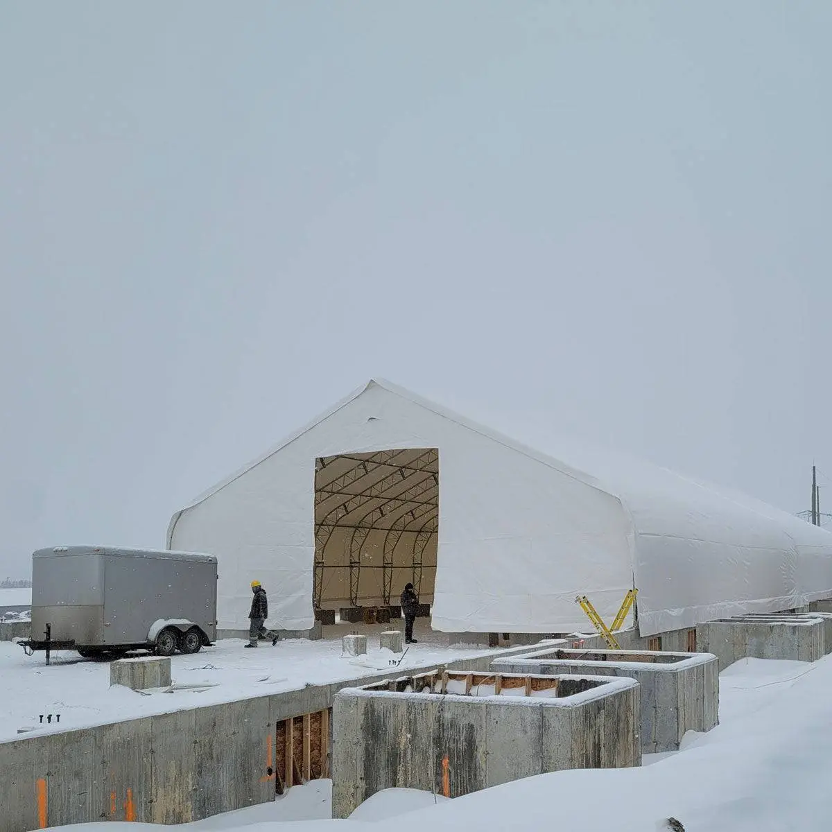 TMG Heavy Series™ 50' x 100' Dual Truss Storage Shelter with Heavy Duty 32 oz PVC Cover & Drive Through Doors, TMG-DT50100-PRO - Image 3