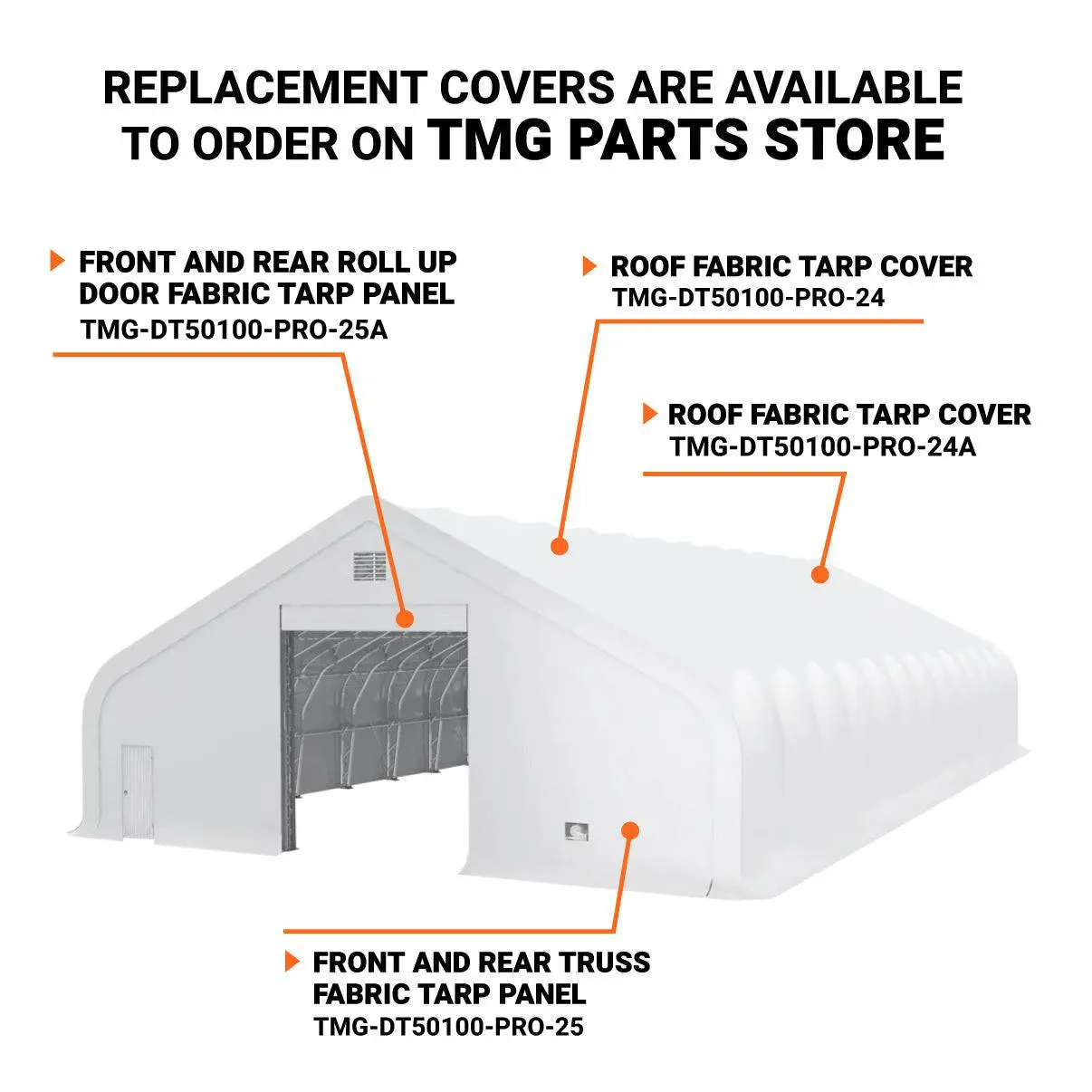 TMG Heavy Series™ 50' x 100' Dual Truss Storage Shelter with Heavy Duty 32 oz PVC Cover & Drive Through Doors, TMG-DT50100-PRO - Image 5