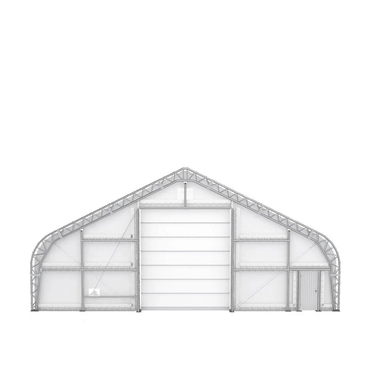 TMG Heavy Series™ 50' x 100' Dual Truss Storage Shelter with Heavy Duty 32 oz PVC Cover & Drive Through Doors, TMG-DT50100-PRO - Image 7