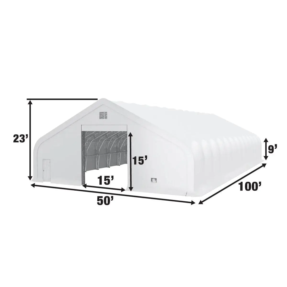 TMG Heavy Series™ 50' x 100' Dual Truss Storage Shelter with Heavy Duty 32 oz PVC Cover & Drive Through Doors, TMG-DT50100-PRO - Image 9