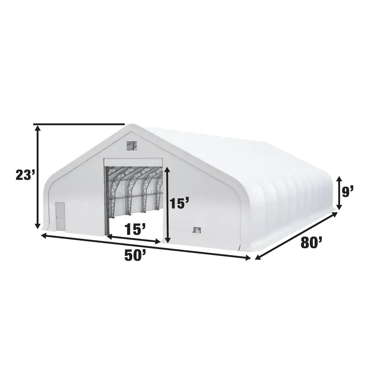 TMG Heavy Series™ 50' x 80' Dual Truss Storage Shelter with Heavy Duty 32 oz PVC Cover & Drive Through Doors, TMG-DT5080-PRO - Image 12