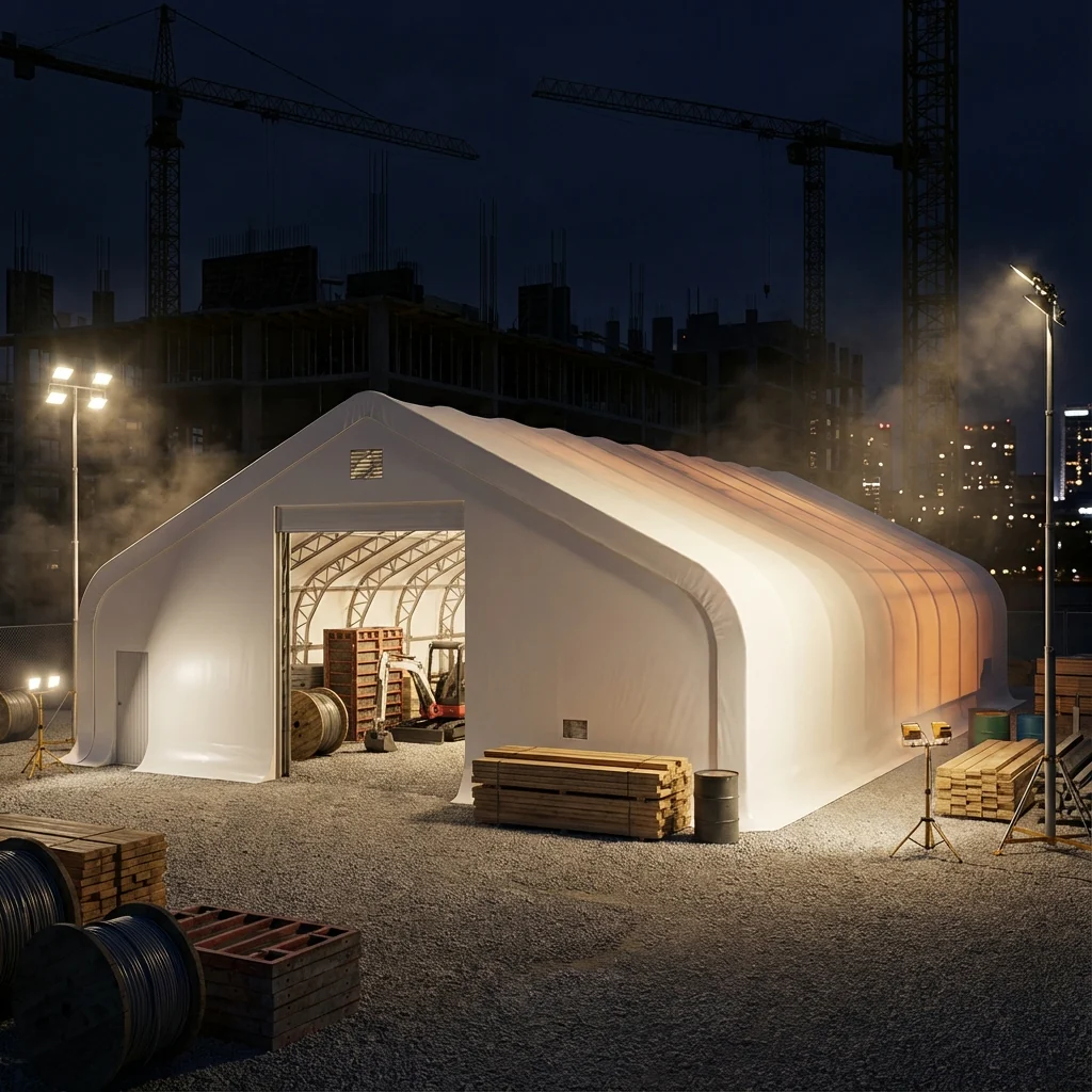 TMG Heavy Series™ 50' x 80' Dual Truss Storage Shelter with Heavy Duty 32 oz PVC Cover & Drive Through Doors, TMG-DT5080-PRO - Image 5