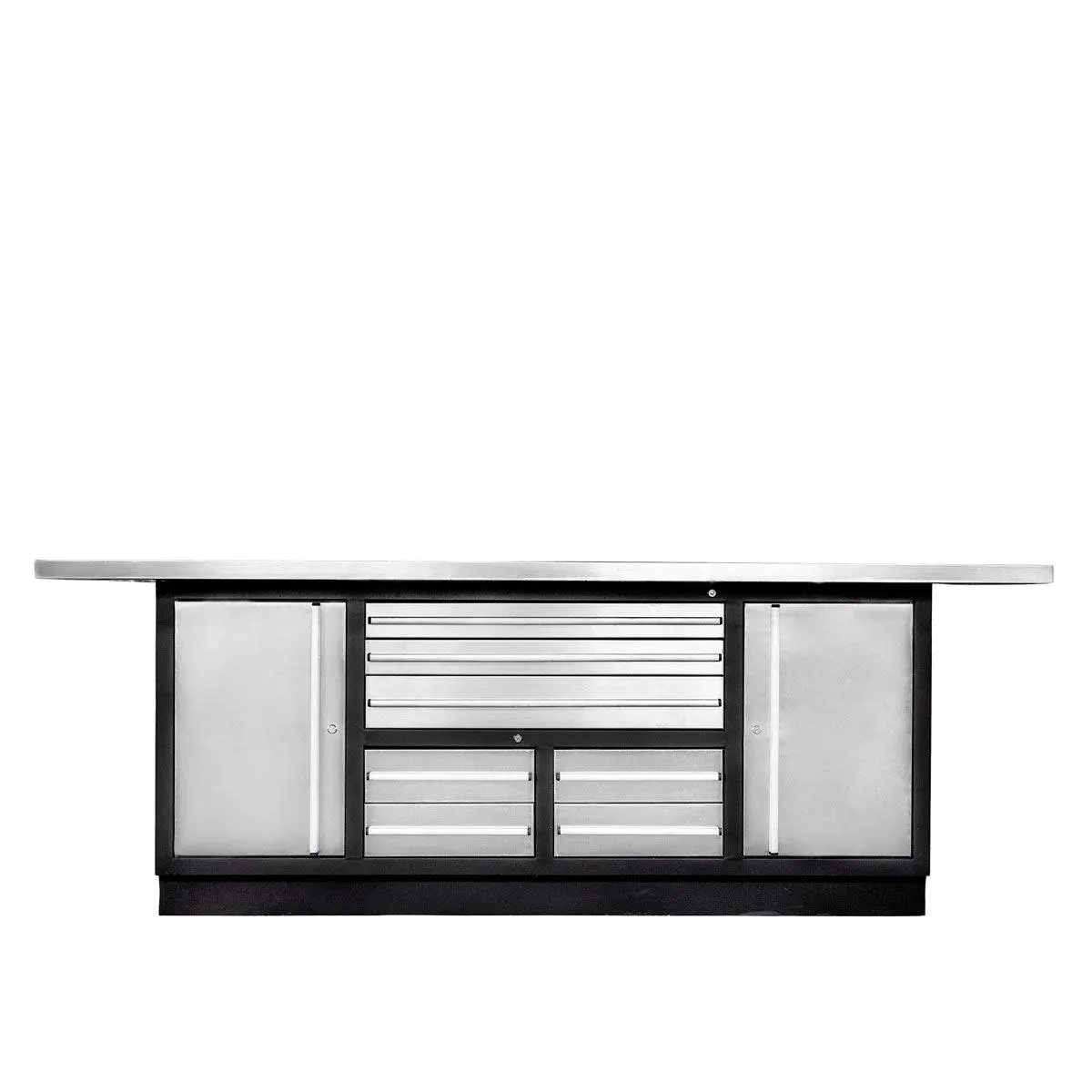 TMG Heavy Series™ Stainless-Steel Extra-Large 85" x 45" Platform Workbench, 7 Lockable Drawers, 2 Storage Cabinets, All-in-One Welded Frame, TMG-WB708S (Previously TMG-WB85XS) - Image 6