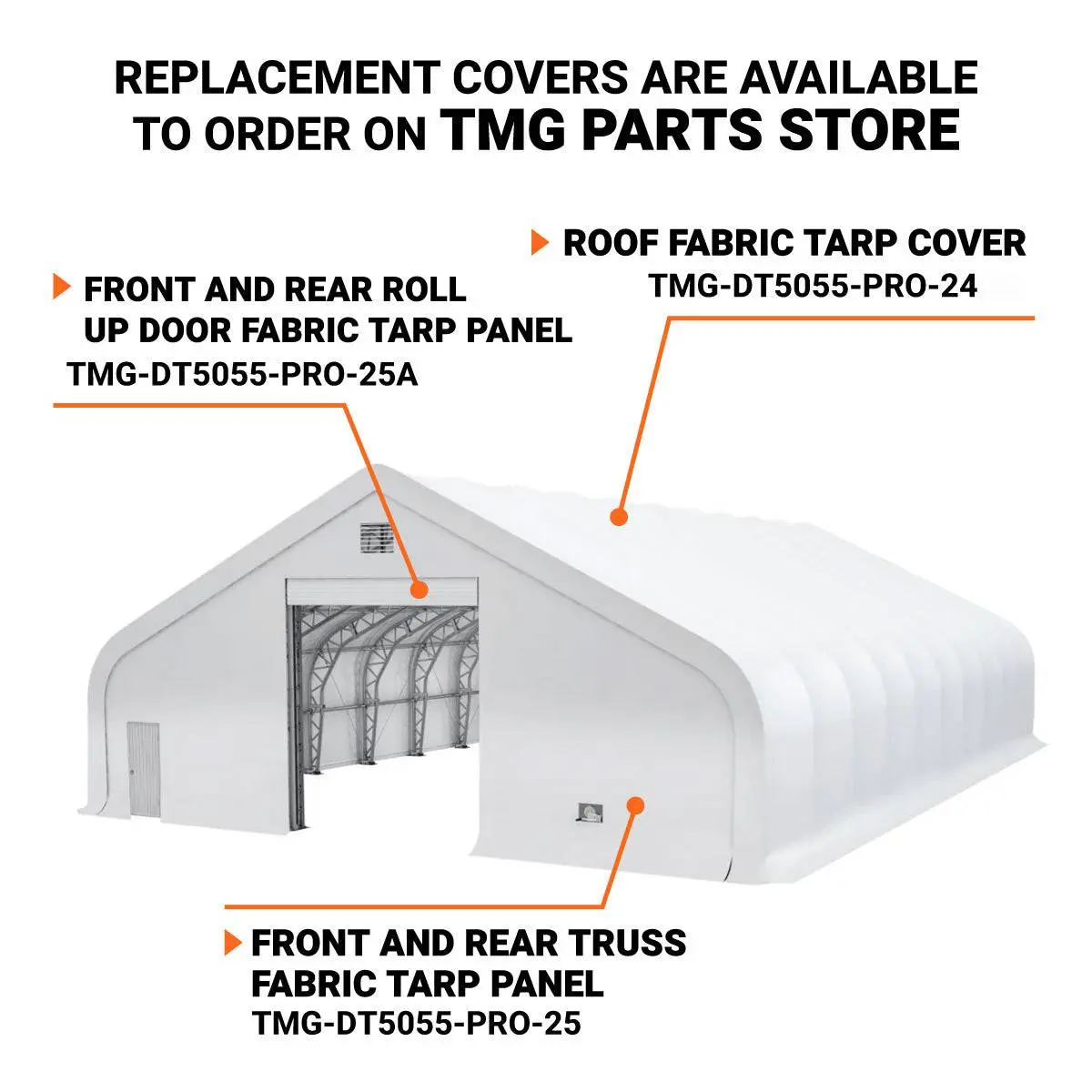 TMG Heavy Series™ 50' x 55' Dual Truss Storage Shelter with Heavy Duty 32 oz PVC Cover & Drive Through Doors, TMG-DT5055-PRO - Image 10
