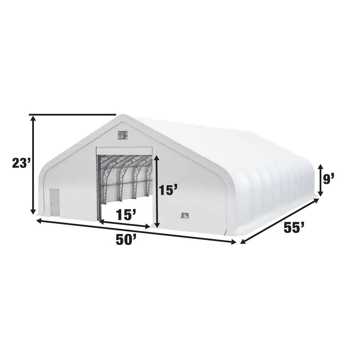TMG Heavy Series™ 50' x 55' Dual Truss Storage Shelter with Heavy Duty 32 oz PVC Cover & Drive Through Doors, TMG-DT5055-PRO - Image 12