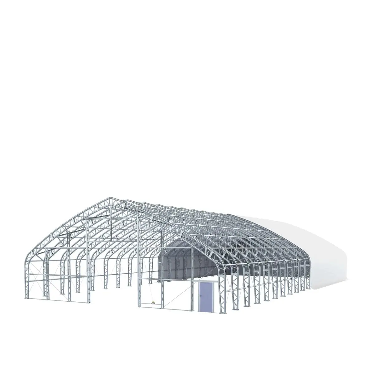 TMG Heavy Series™ 60' Wide Dual Truss Storage Shelter with Heavy Duty 32oz PVC Cover (available lengths: 80', 100', 120' and 150'), TMG-DT6000 - Image 4