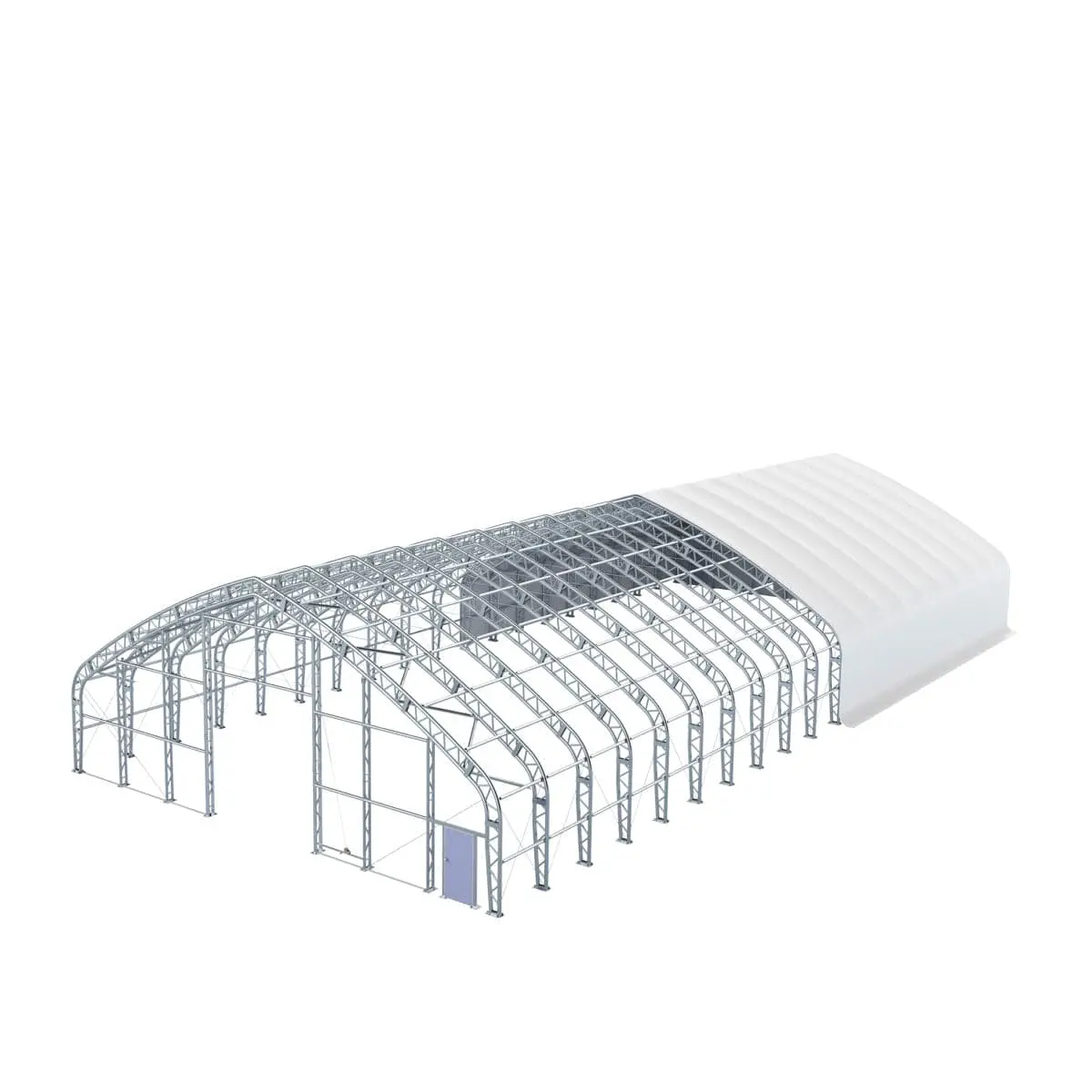 TMG Heavy Series™ 60' Wide Dual Truss Storage Shelter with Heavy Duty 32oz PVC Cover (available lengths: 80', 100', 120' and 150'), TMG-DT6000 - Image 5