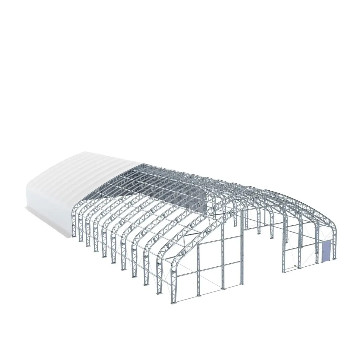 TMG Heavy Series™ 60' Wide Dual Truss Storage Shelter with Heavy Duty 32oz PVC Cover (available lengths: 80', 100', 120' and 150'), TMG-DT6000 - Image 6