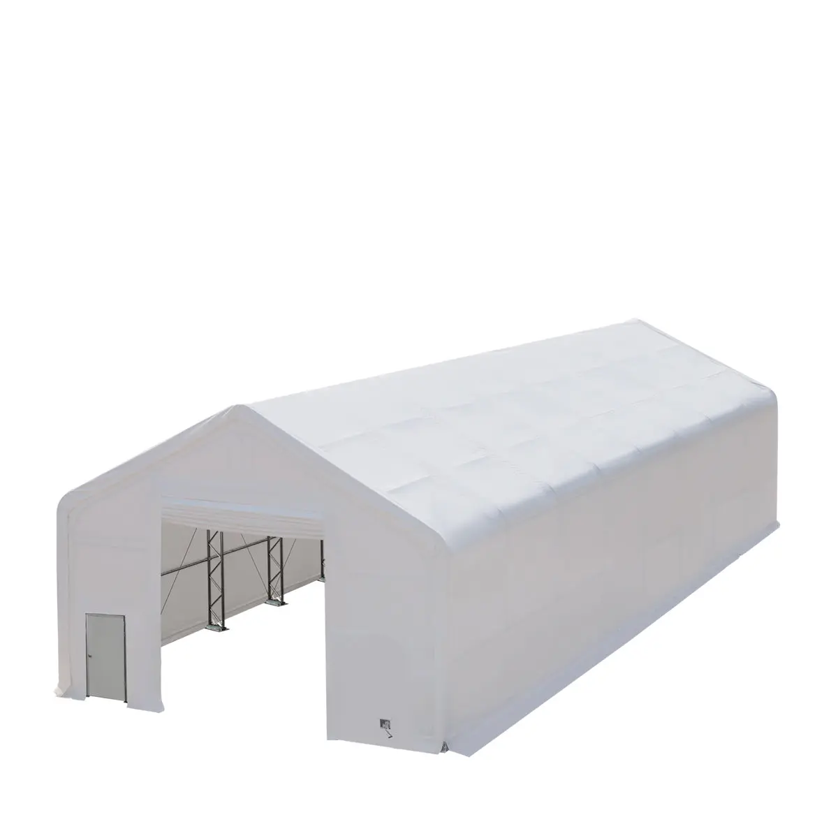 30' x 80' Dual Truss Storage Shelter with Heavy Duty 17 oz PVC Cover & Drive Through Doors, TMG-DT3082 - Image 6