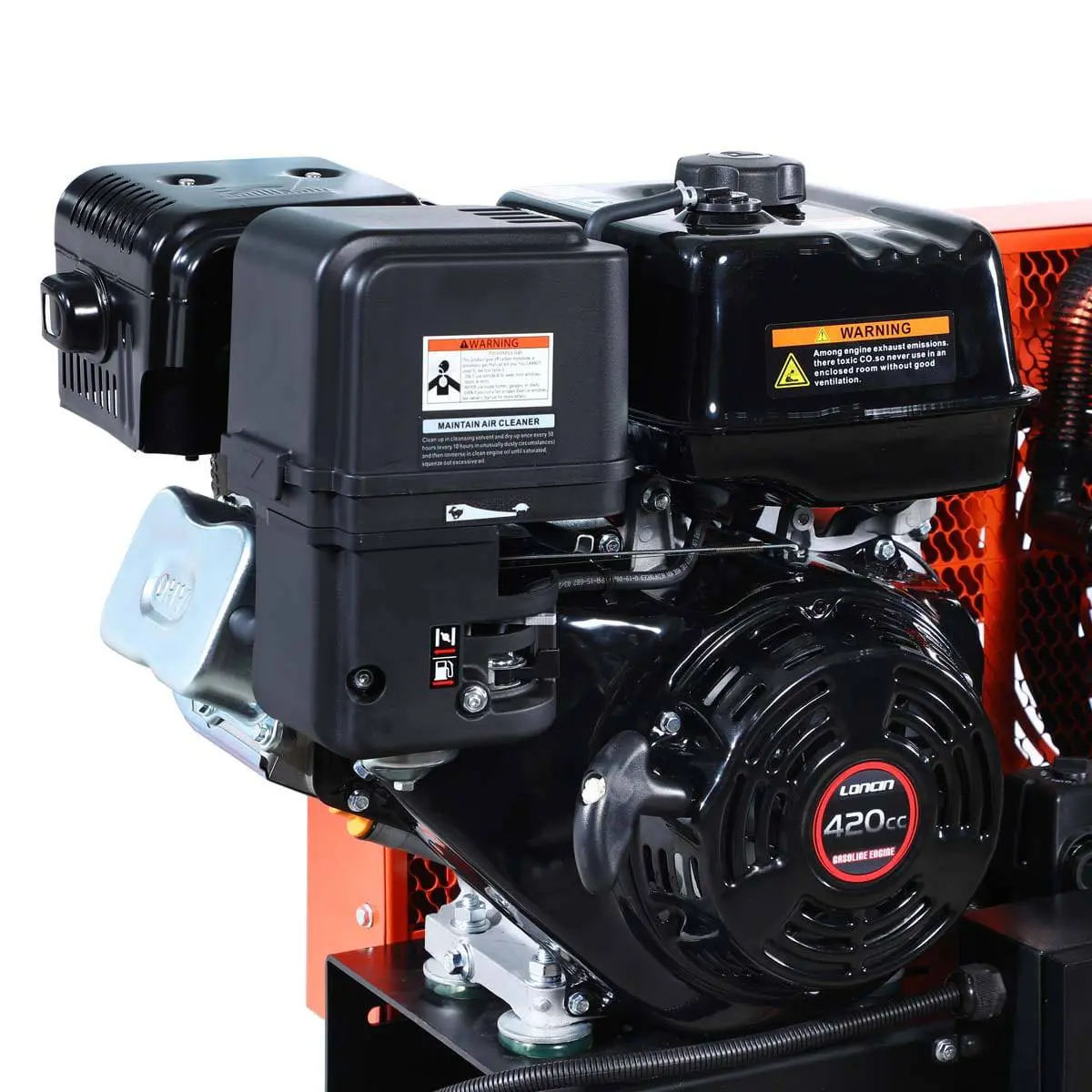 60 Gallon Skid Mount Gas Air Compressor, 2-Stage Belt Drive, 14 HP Engine, Horizontal Tank TMG-GAC65 - Image 10
