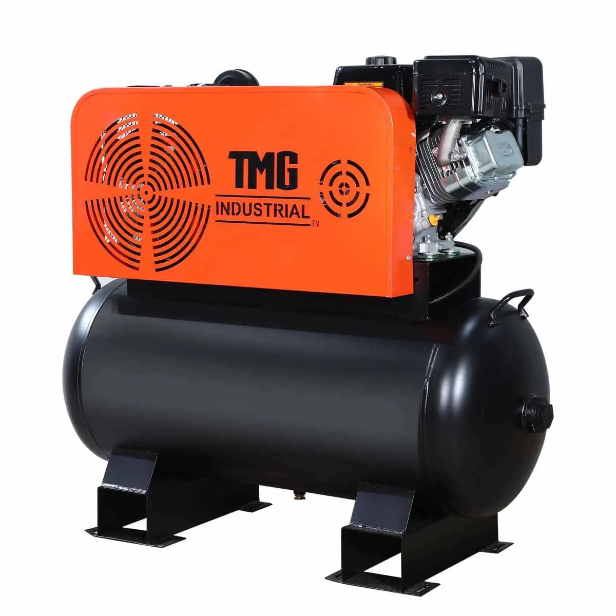 60 Gallon Skid Mount Gas Air Compressor, 2-Stage Belt Drive, 14 HP Engine, Horizontal Tank TMG-GAC65 - Image 5