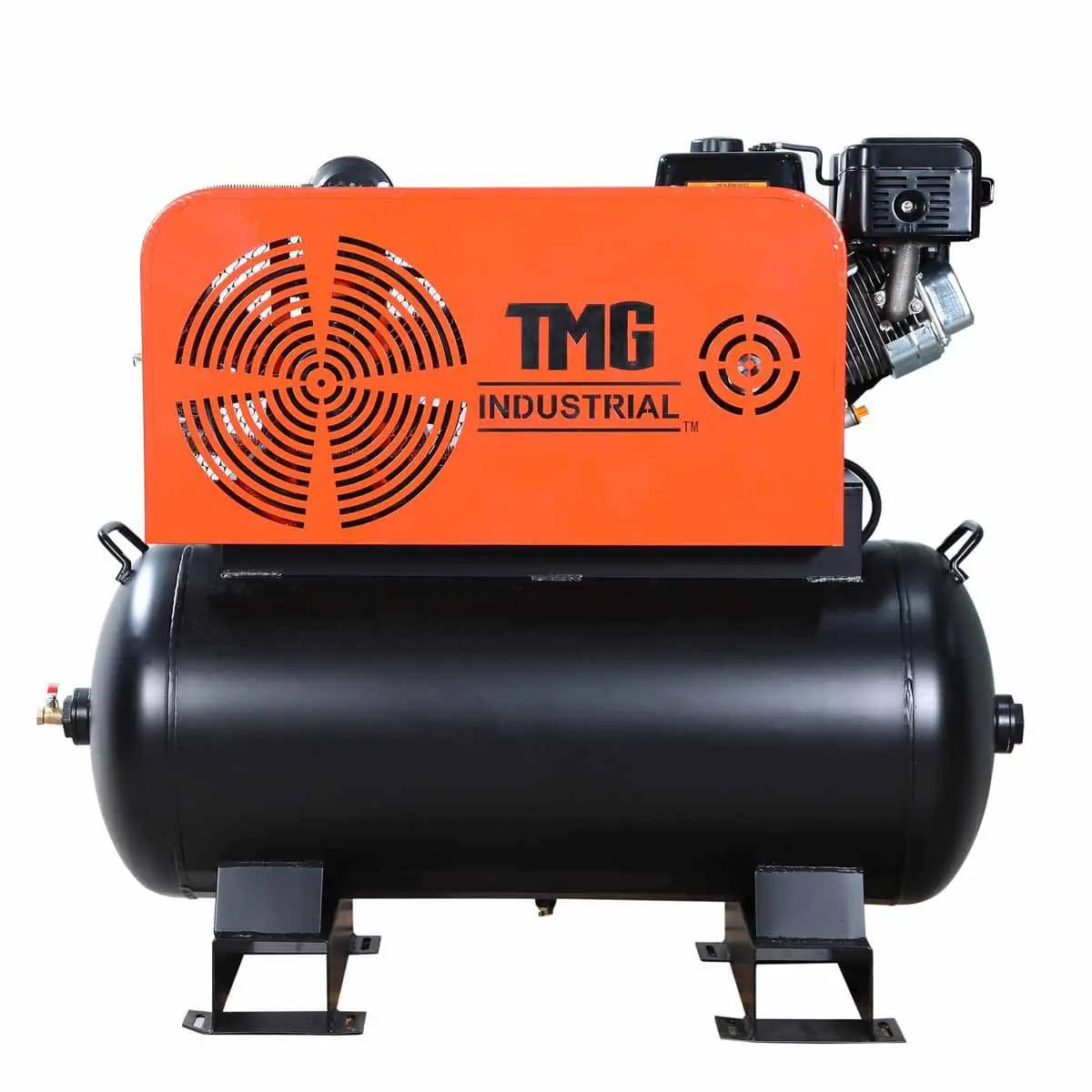 60 Gallon Skid Mount Gas Air Compressor, 2-Stage Belt Drive, 14 HP Engine, Horizontal Tank TMG-GAC65 - Image 6