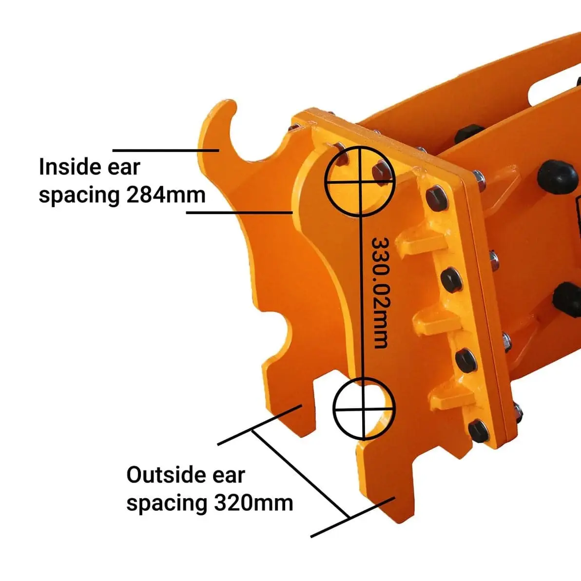 6-9 Ton Excavator/Backhoe Hydraulic Breaker, Q/C, 3" Moil Point Chisel TMG-HB90Q - Image 3